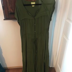 Maeve of Anthropologie. Long green dress